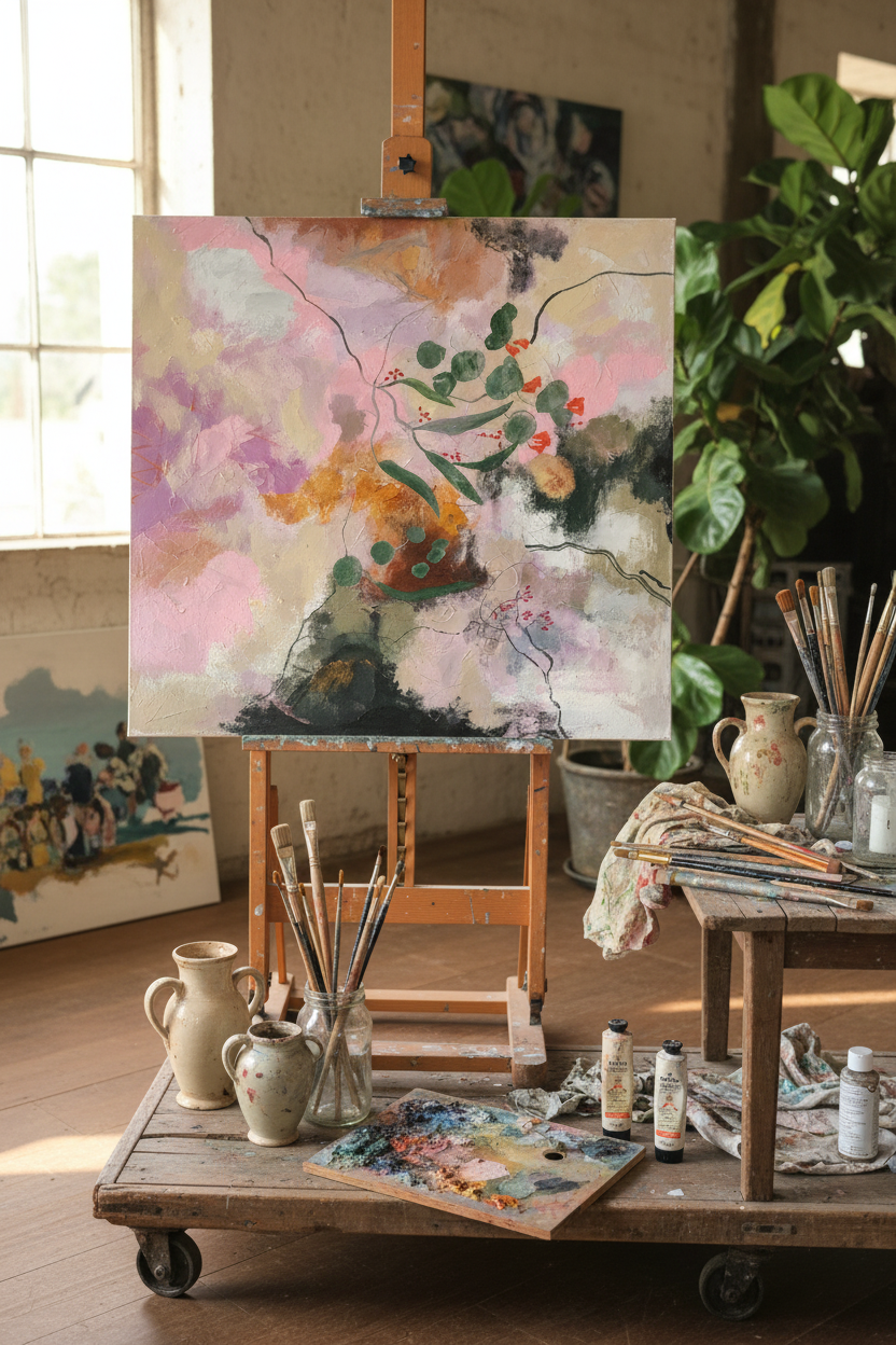 Painting on Easel - French Atelier